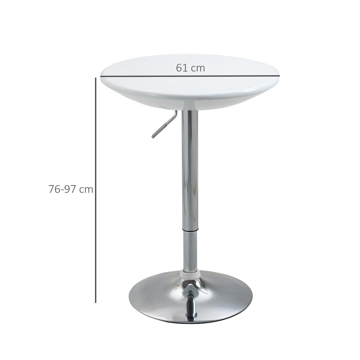BARTISCH, Metall, ABS-Lackierung, Weiß - Weiß, Metall (61/61/97cm) - HOMCOM