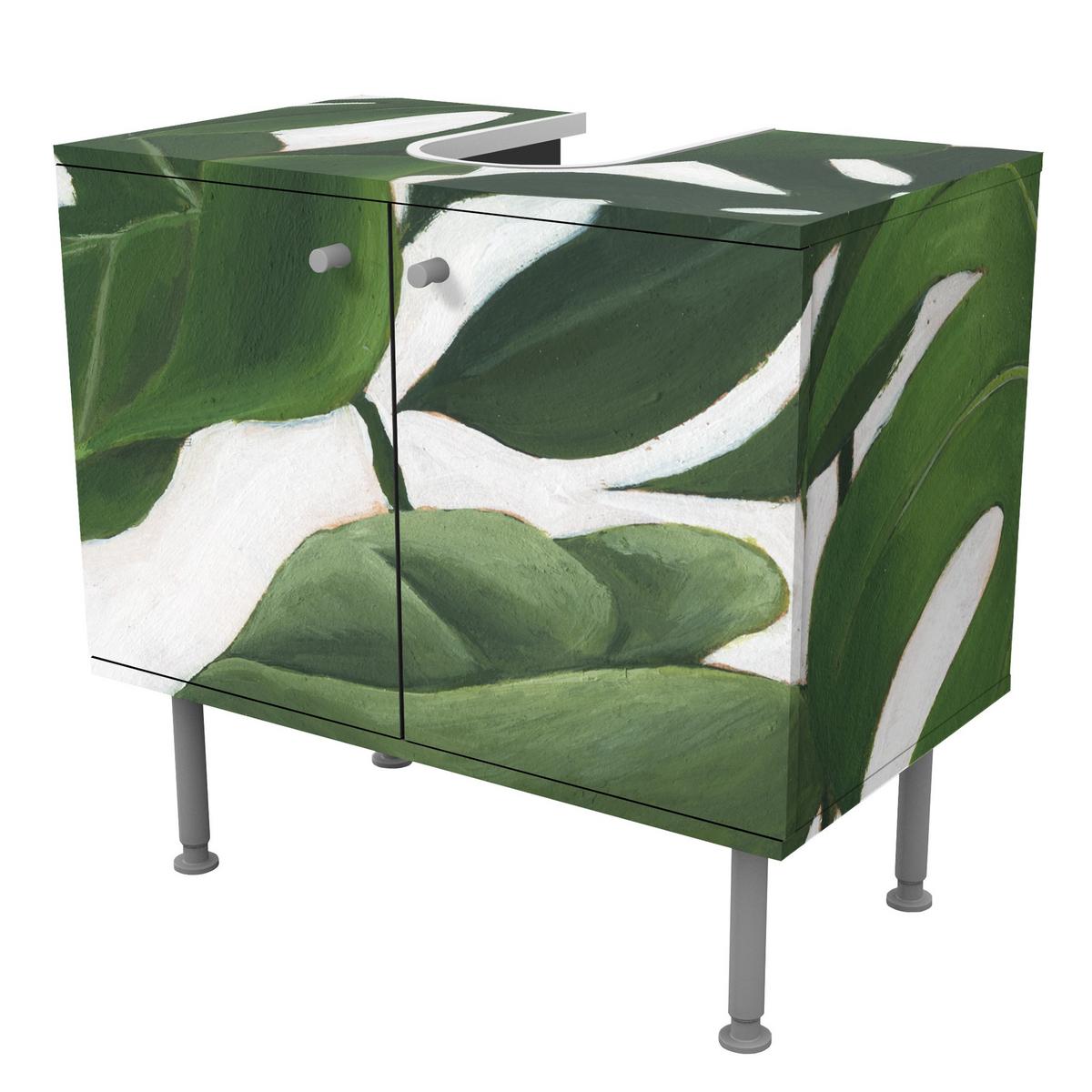 WASCHBECKENUNTERSCHRANK Lieblingspflanzen - Monstera 60/55/35 cm - Grün, Holzwerkstoff (60/55/35cm) - Bilderwelten