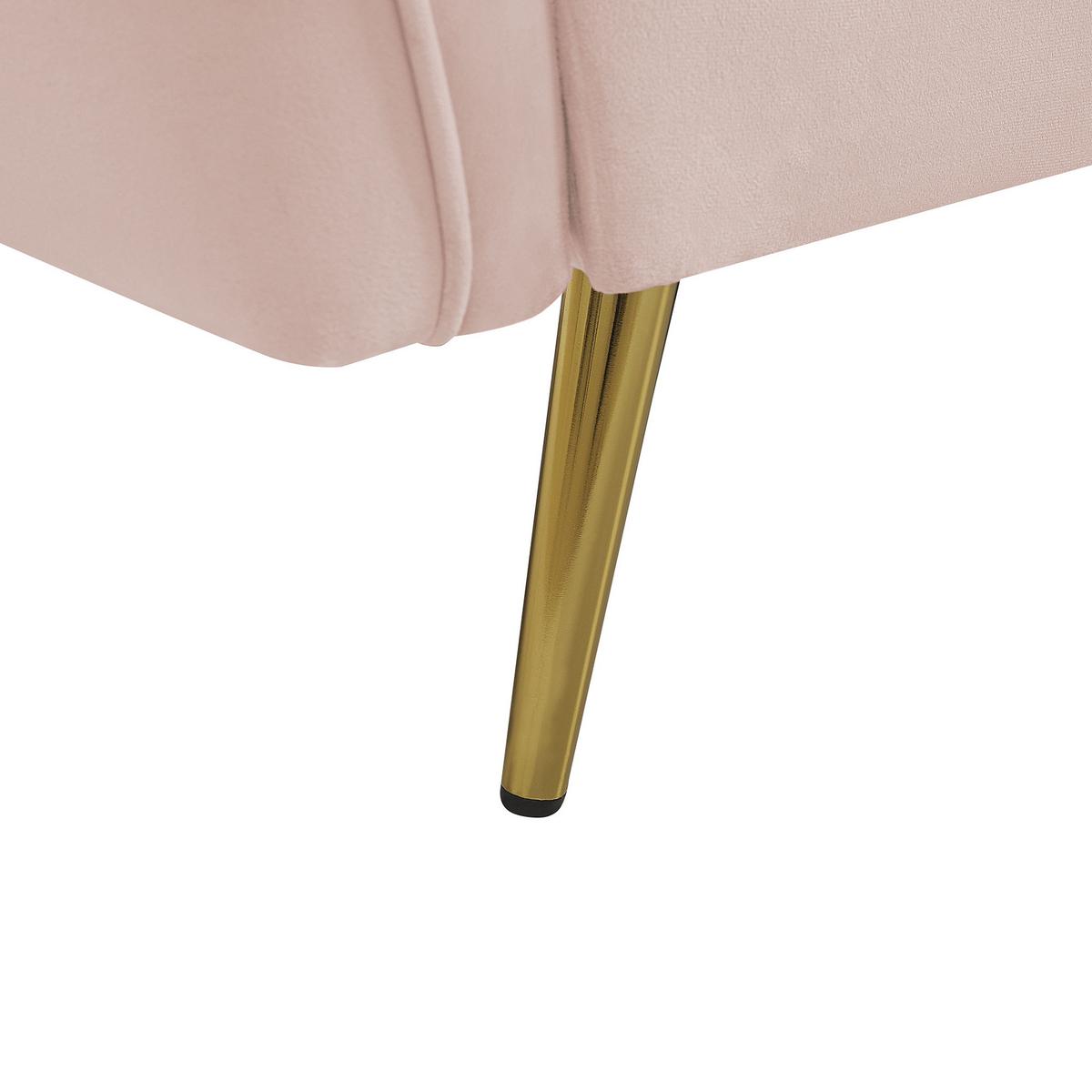 3-SITZER-SOFA Samtstoff Pastellrosa Frederica - Rosa, Textil (200/77/80cm) - Beliani