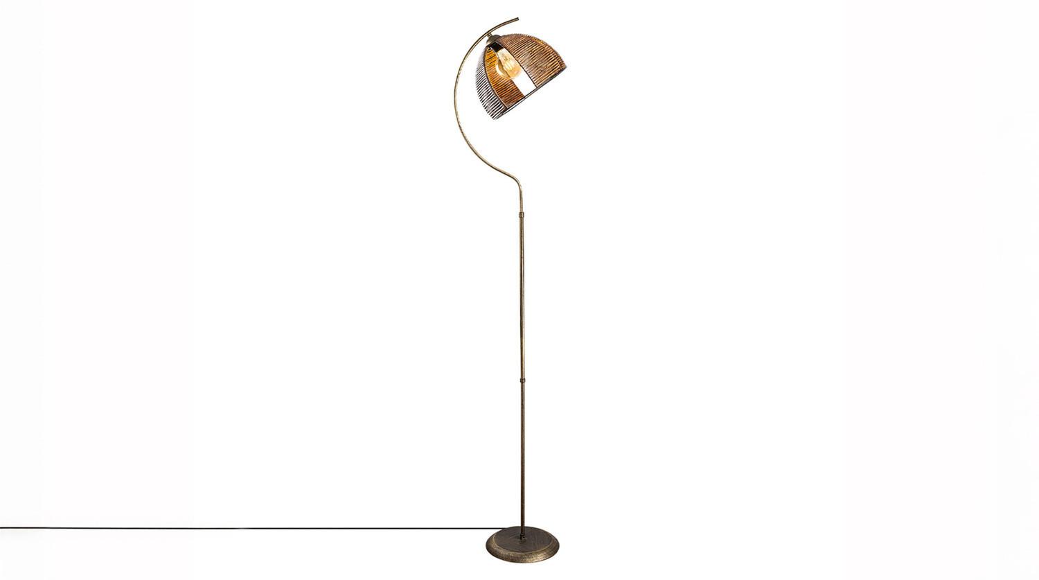 STEHLAMPE WENORA Bronze Holz - Bronzefarben, Holz (30/30/165cm) - KAWOLA