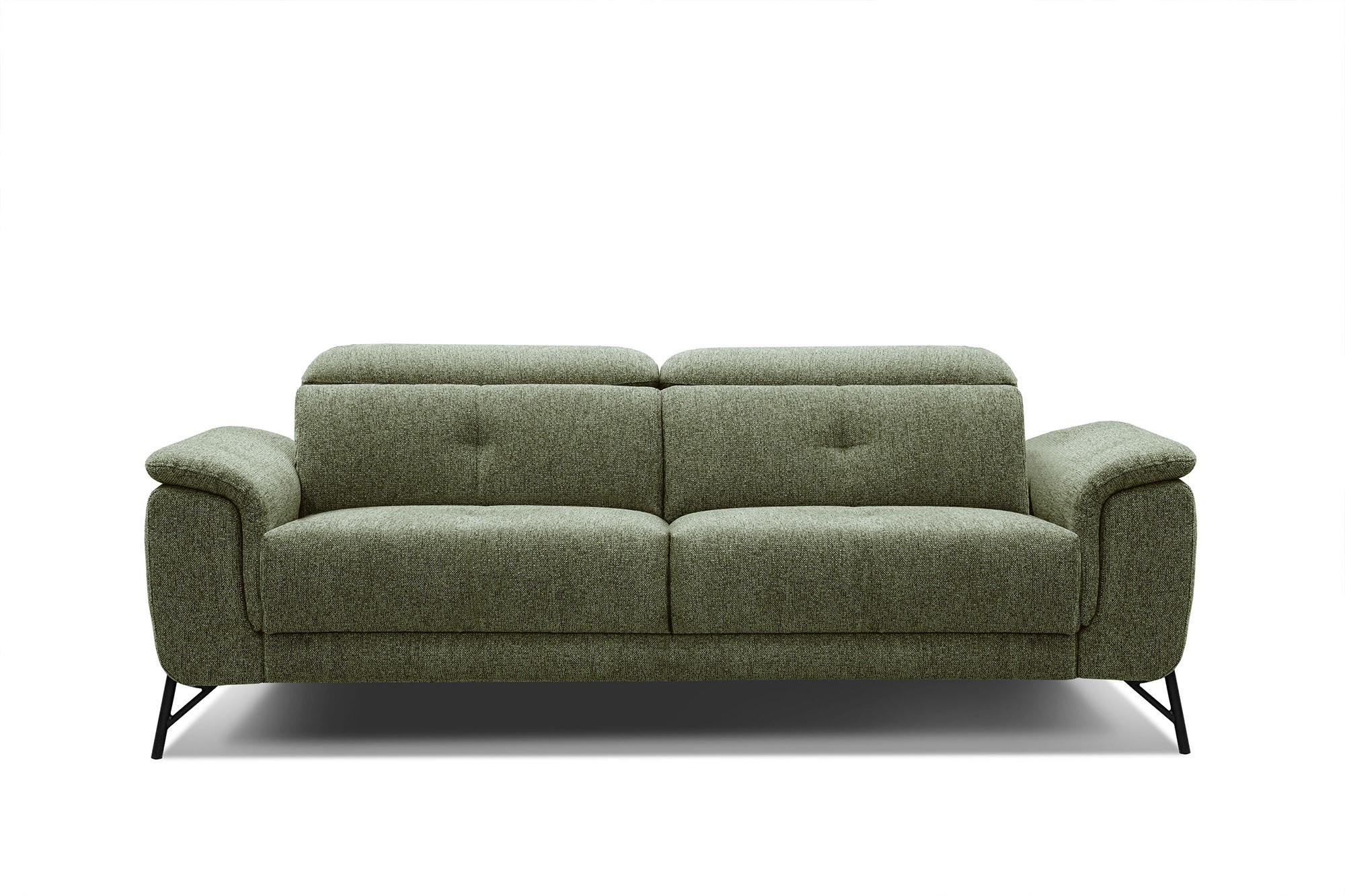 SOFA AVENA 3-Sitzer, olivgrün - Olivgrün, Holzwerkstoff/Textil (204/80/108cm) - Wozimo