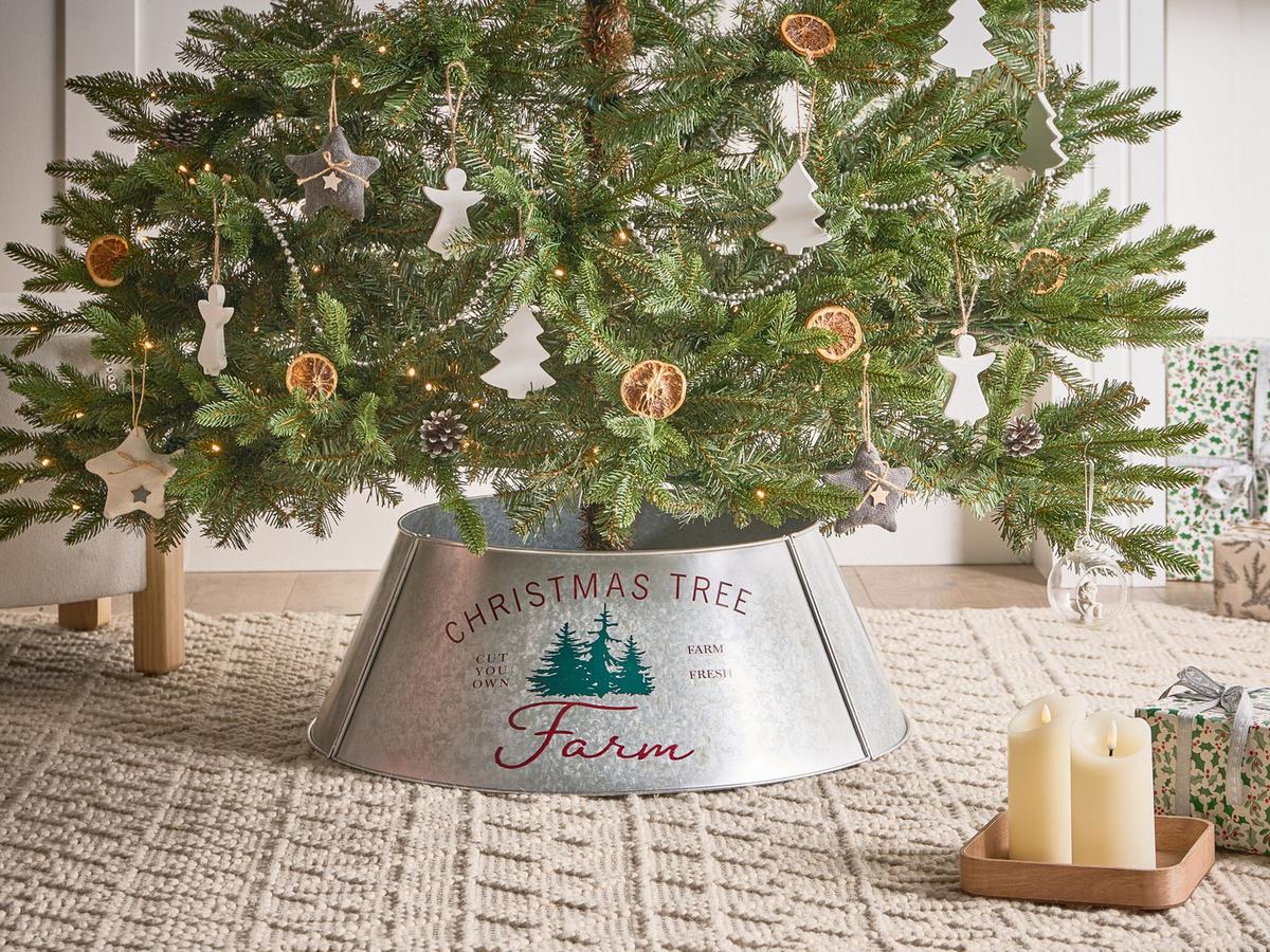 WEIHNACHTSBAUMKRAGEN 25 cm Silber Rovaniemi - Silberfarben, Metall (25cm) - Beliani