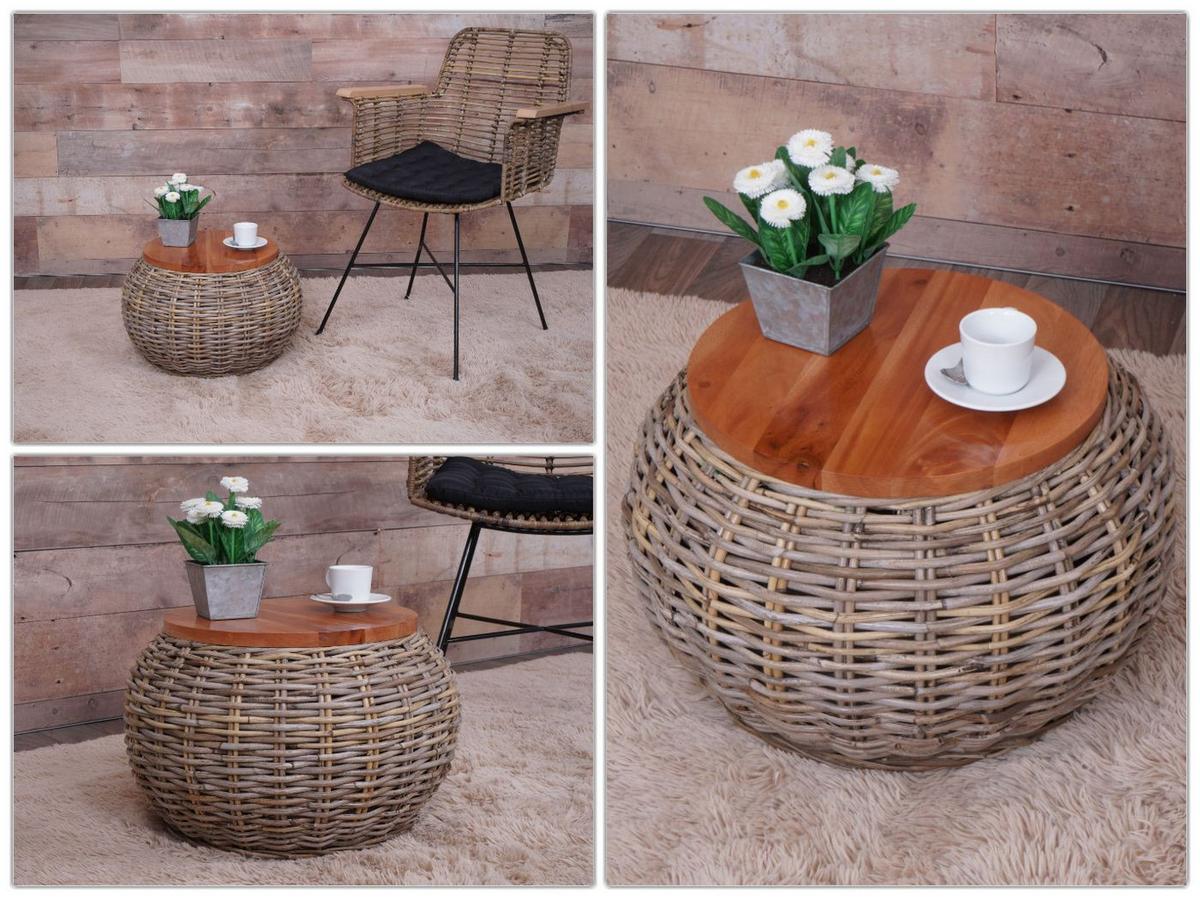 BEISTELLTISCH rund Braun - Braun, Holz (49/49/33cm) - MCW