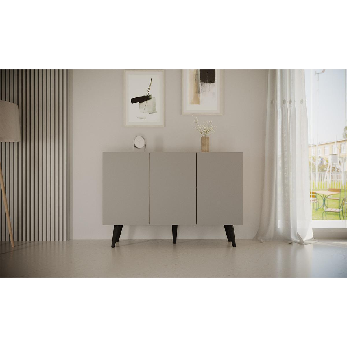 SIDEBOARD Toronto Grau - Grau, Holzwerkstoff (120/95.5/40cm) - Petits-meubles
