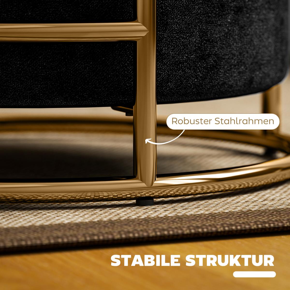 SITZHOCKER mit Stauraum, Kleiner Hocker mit Deckel für Wohnzimmer Schlafzimmer - Schwarz, Kunststoff (42/39/42cm) - HOMCOM