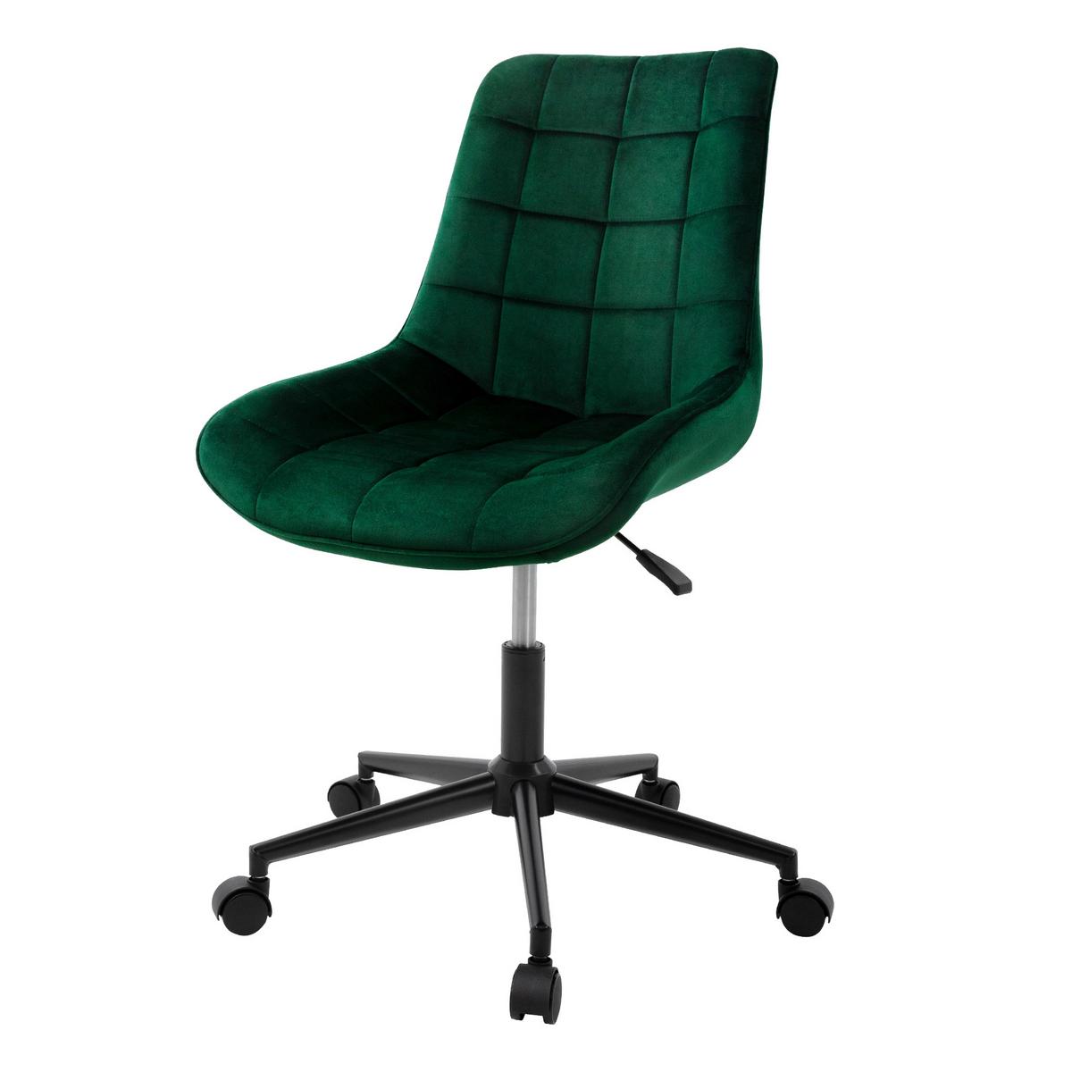 BÜROSTUHL Samt Grün - Grün, Metall (53/97/60cm) - ML-DESIGN
