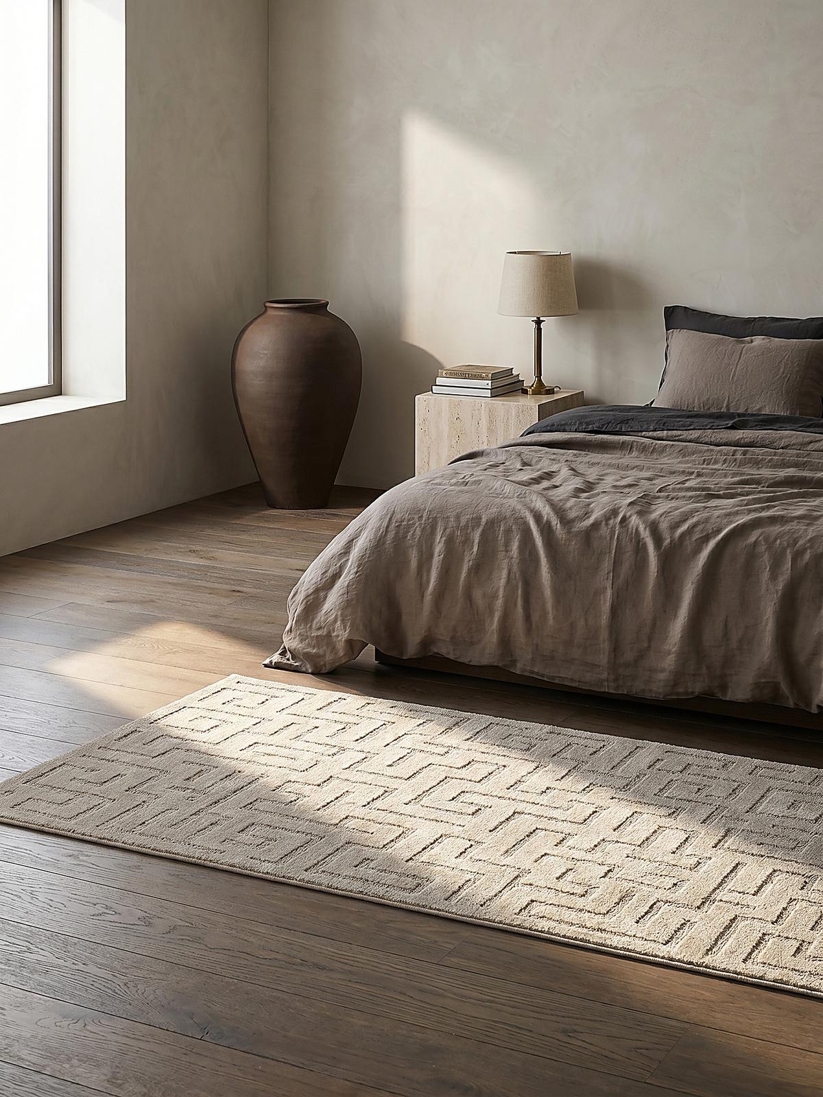 TEPPICHLÄUFER Geometrisch MUOTA Polypropylen Beige 80 x 150 cm - Beige, Textil (80/150cm) - KADIMA DESIGN