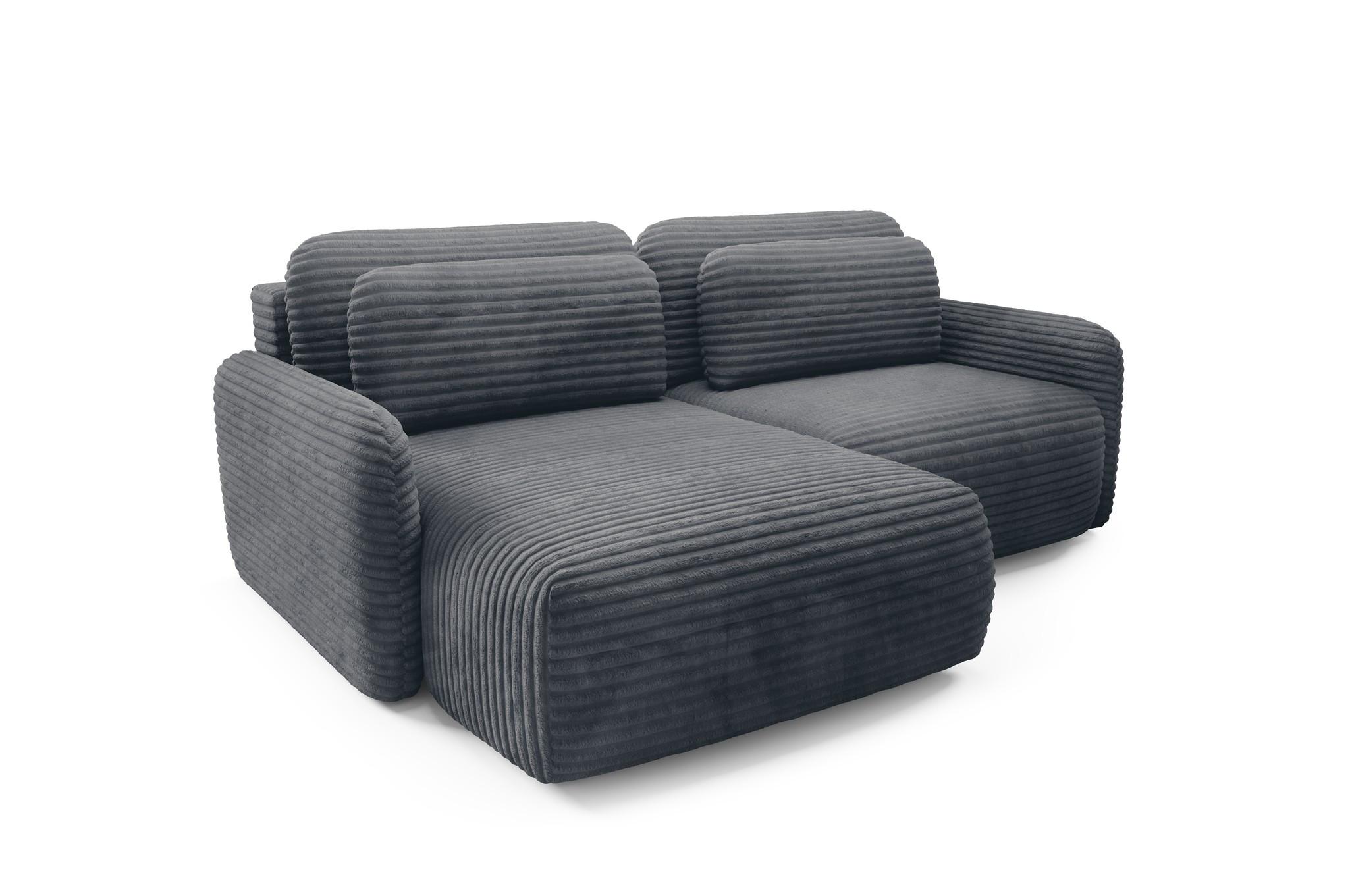 ECKSOFA Simone Mit Schlaffunktion - Anthrazit, Holzwerkstoff/Textil (240/165cm) - Fun Möbel