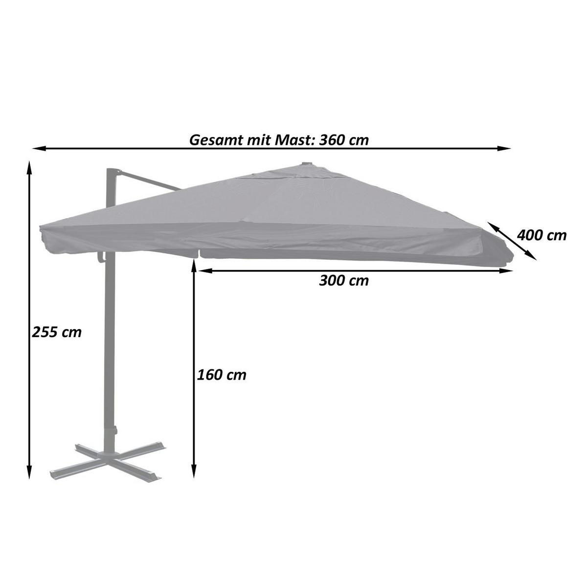 AMPELSCHIRM Ecru 300/400 cm - Ecru, Textil (400/300cm) - MCW