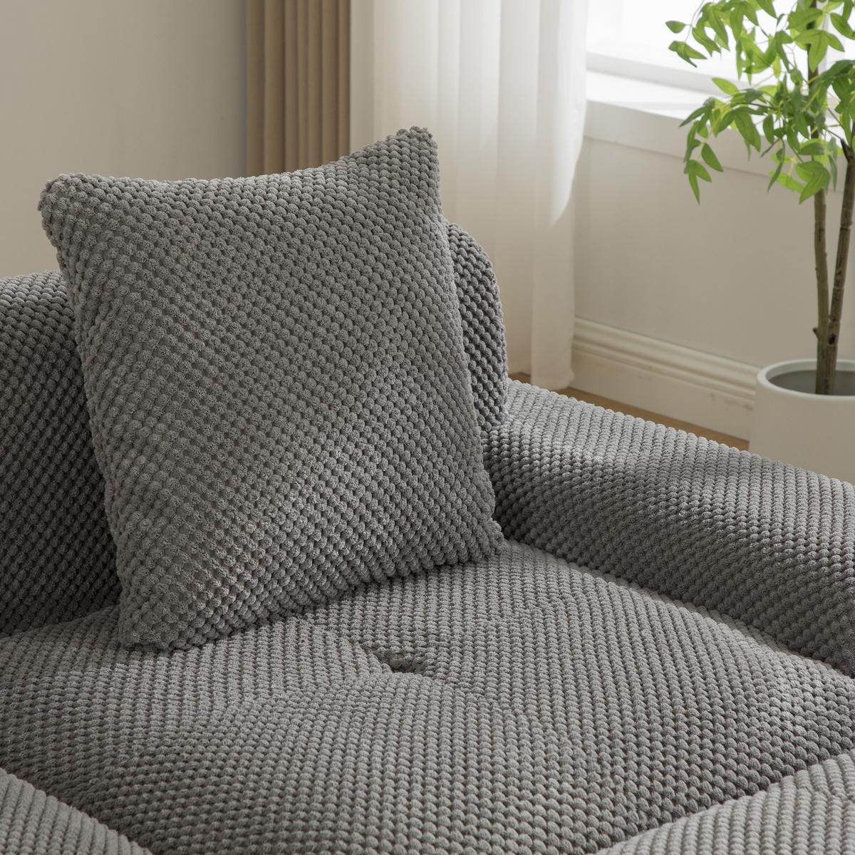 ECKSOFA 266cm L-Form Grau 3-Sitzer ohne Montage - Grau, Textil (266/176cm) - Urban Meuble
