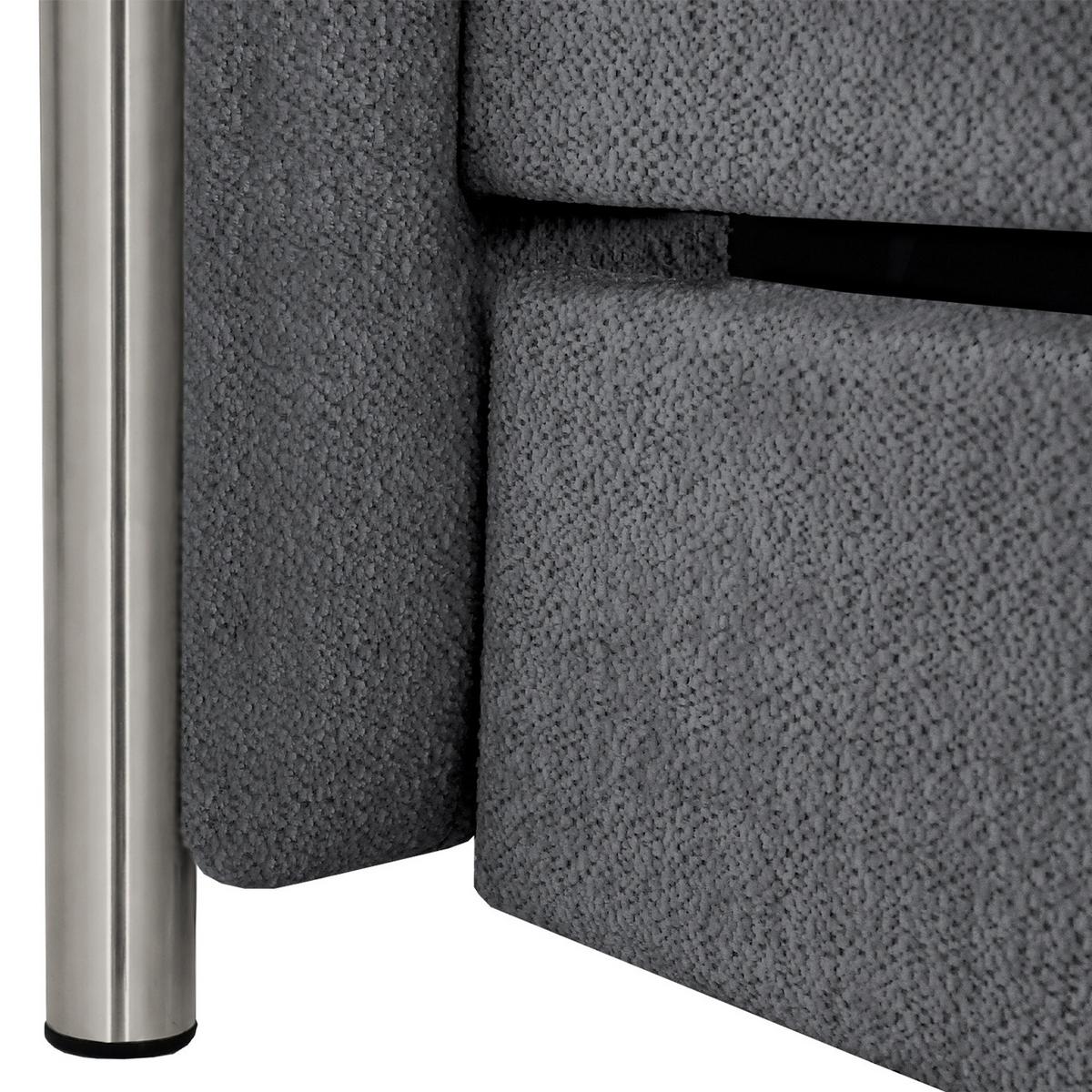 POLSTERBETT Calma mit Taschenfedernmatratze 26 cm, 2 Bettkastenschubladen, 160x200 cm, Bouclé-Stoff, Dunkelgrau - Dunkelgrau, Textil (160/200cm) - Beautysofa
