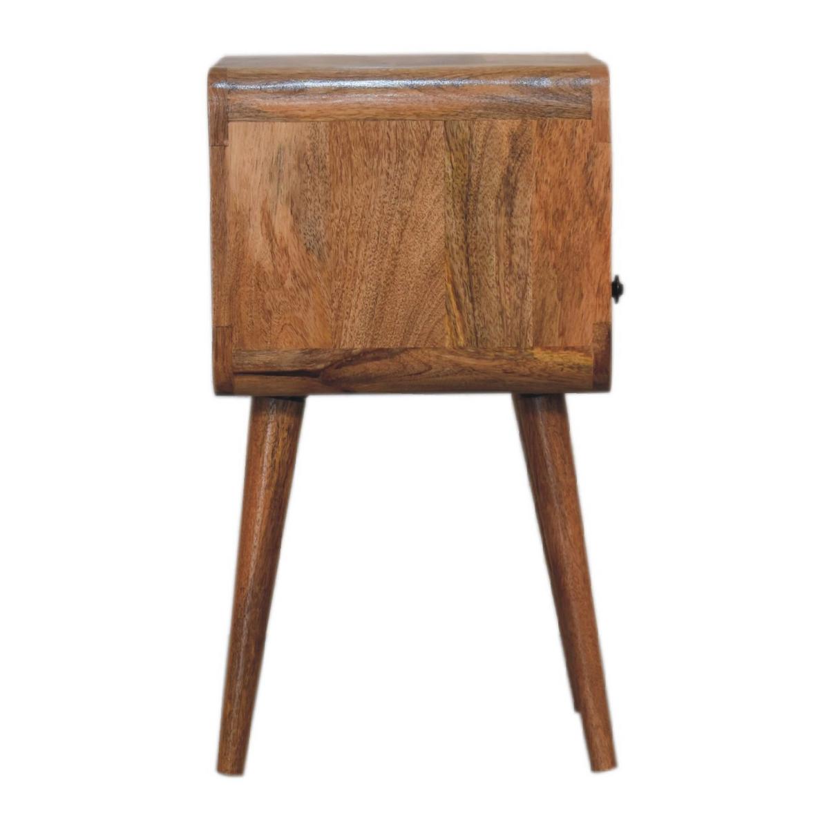 NACHTTISCH mit offenem Fach, 1 Schublade, 1 Offenes Fach, Beige - Messingfarben/Braun, Holz/Metall (30/55/30cm) - Artisan Furniture