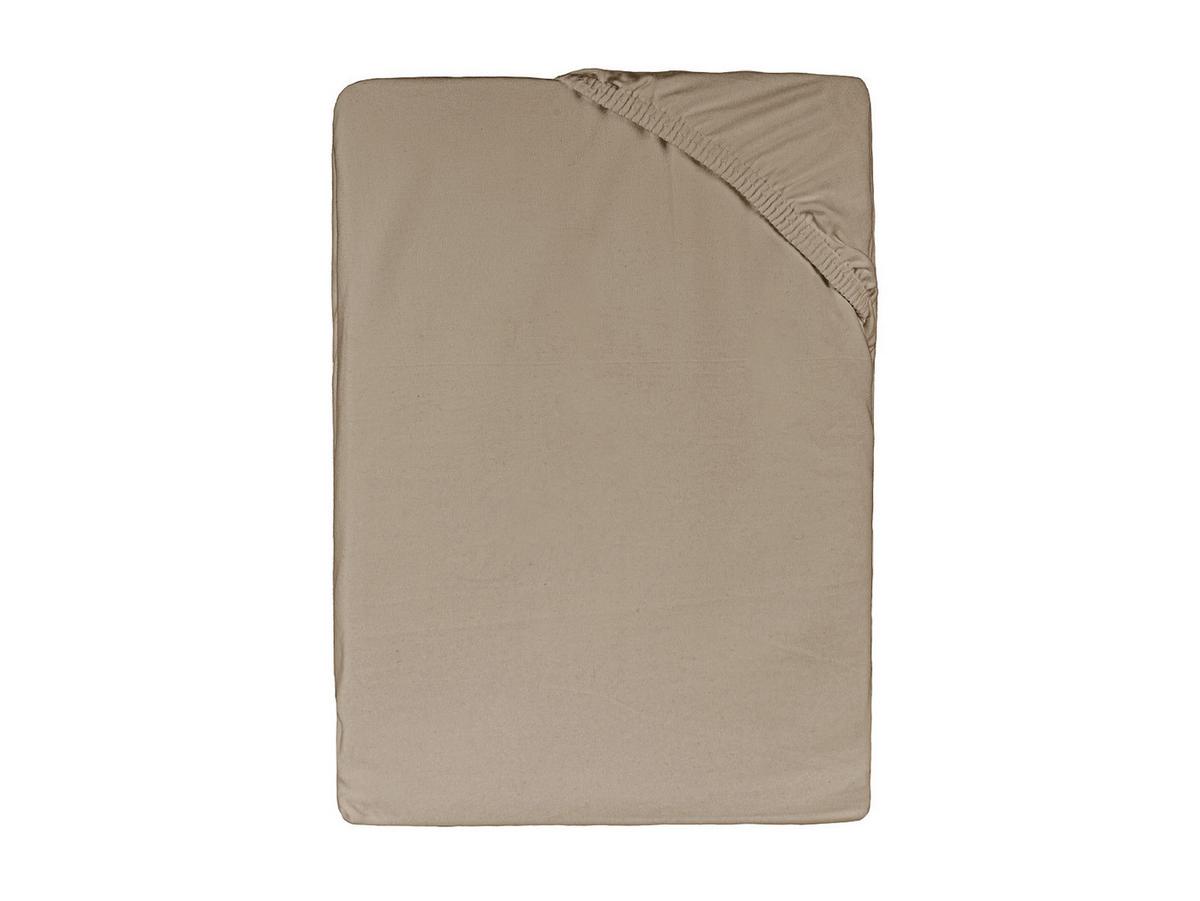 SPANNBETTLAKEN BasicSoft Baumwoll-Jersey mit Elasthan plaza-taupe 90-100/200 cm - Taupe, Textil (90/200cm) - beties Heimtextil