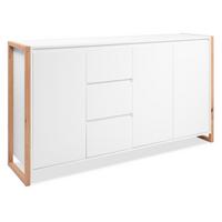 SIDEBOARD weiß, Eiche Artisan 160 x 88 cm, Kommode mit viel Stauraum - Weiß/Eiche Artisan, Holzwerkstoff (160/88/40cm) - Furn.Design