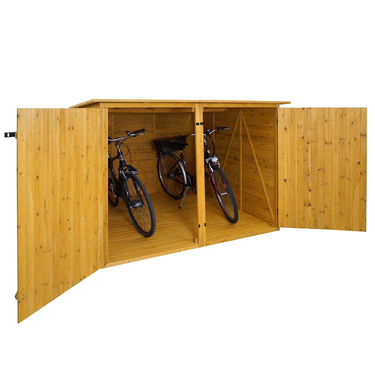 2ER-FAHRRADGARAGE Braun - Braun, Holz (200/151/200cm) - MCW