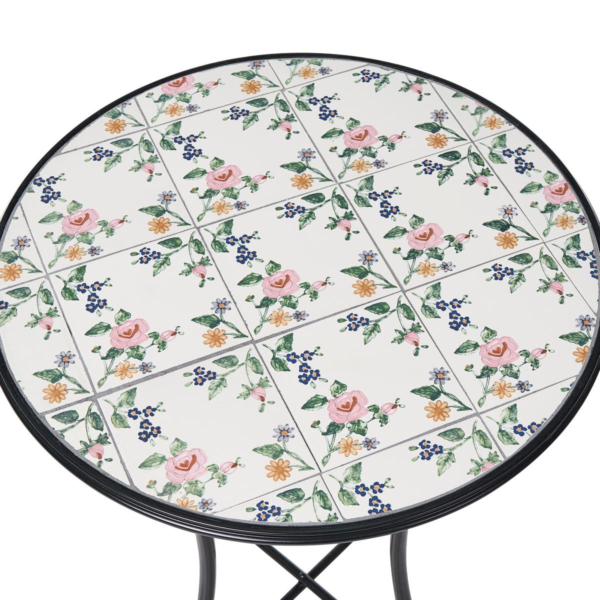 BISTROTISCH 60/60 cm Metall Schwarz Collio - Weiß, Metall (60/60/75cm) - Beliani