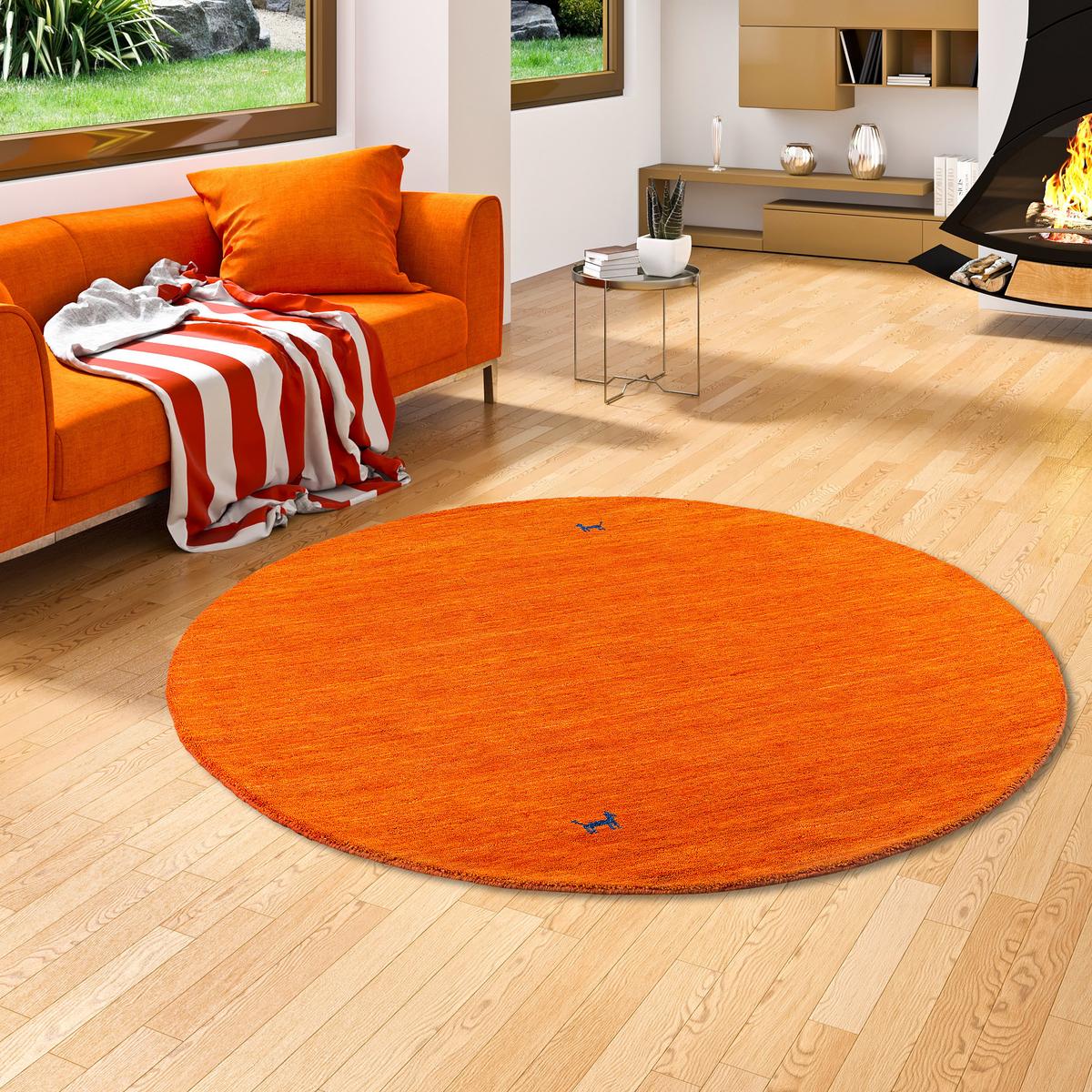 NATUR TEPPICH INDO NEPAL GABBEH SHIVA RUND - Terracotta, Textil (150/150cm) - Pergamon