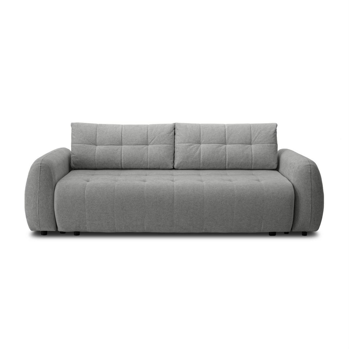 SOFA OMEGA Zweisitzer mit Schlaffunktion, Rosa 15 - Dunkelgrau, Textil (252/92/105cm) - Lookway