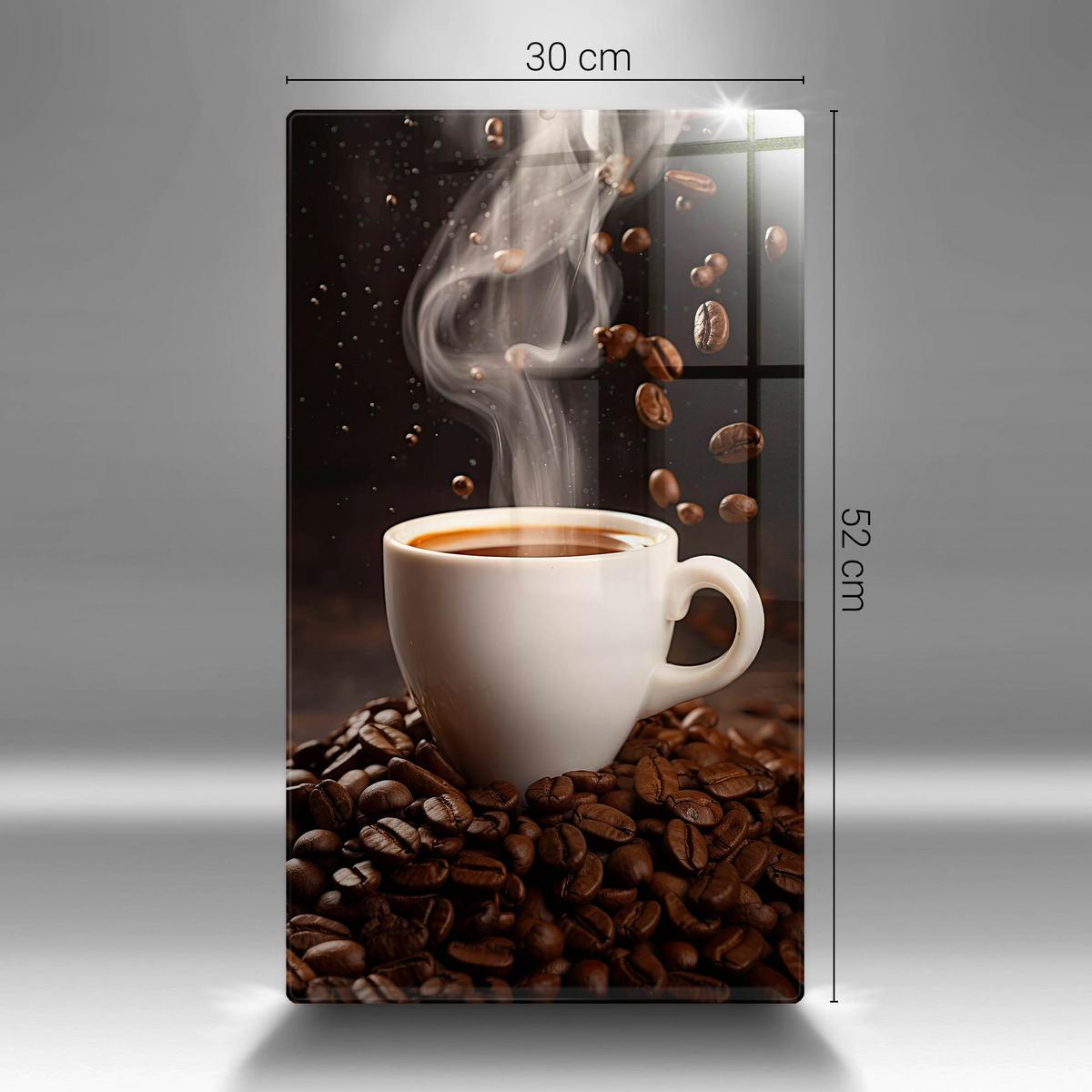 GLASPLATTE 30x52 cm Heiße Tasse Kaffee - Multicolor, Glas (30/52cm) - Wallfluent