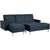 FUNKTIONSSOFA mit Hocker Katryna Flachgewebe blau - Blau, Kunststoff (144/92/230cm) - 58aufmkessel