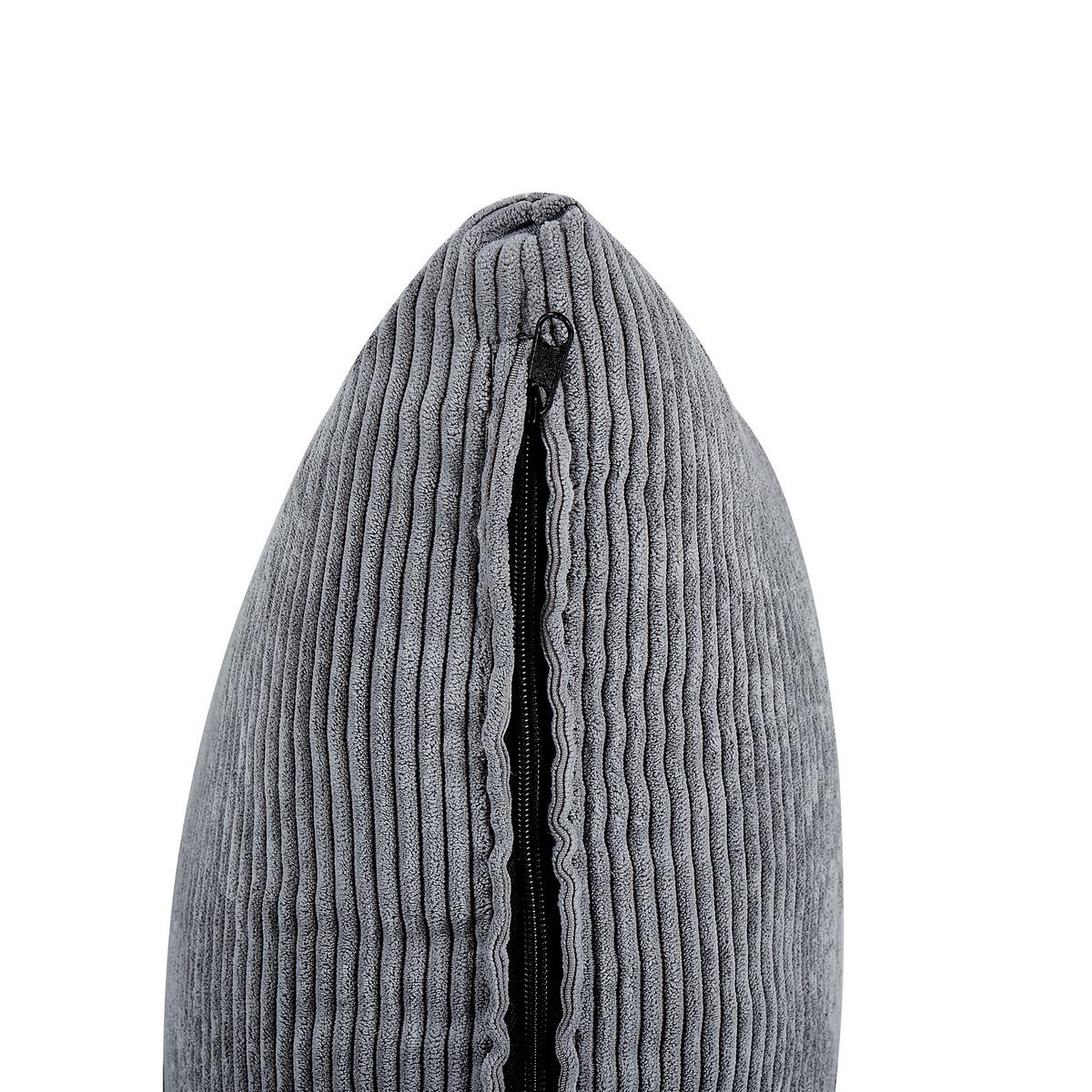 3-SITZER-SOFA Cord Dunkelgrau Viskan - Dunkelgrau, Textil (200/67/82cm) - Beliani