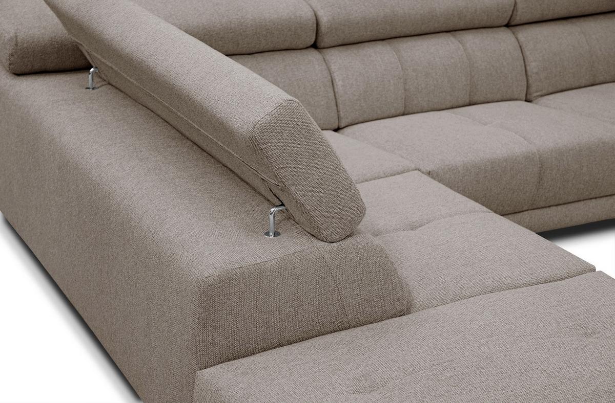 ECKSOFA MORELLO 5-Sitzer, taupe - Taupe/Schwarz, Holzwerkstoff/Textil (158/269cm) - Wozimo
