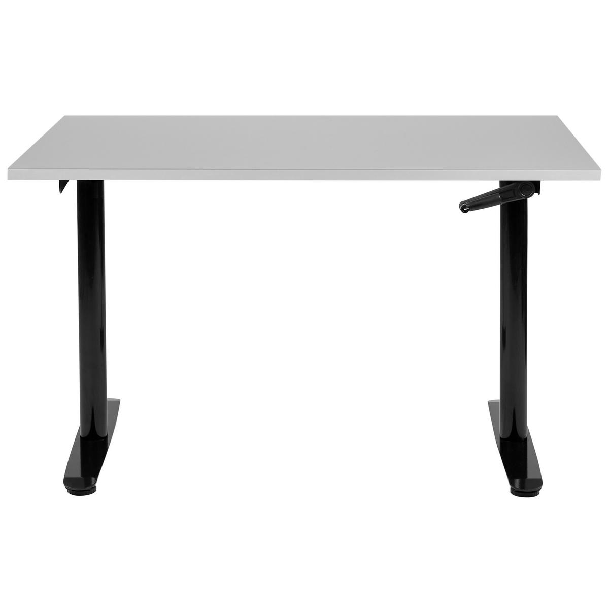 SCHREIBTISCH grauschwarz 120/72 cm manuell höhenverstellbar Destin IV - Schwarz/Grau, Holz (110/60/74cm) - Beliani