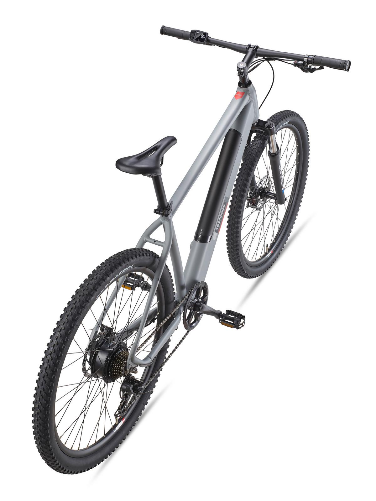 E-BIKE Mountainbike Aufsteiger M921 | Für Damen u. Herren | 468 Wh | Heckmotor | 7-Gang-Kettenschaltung | 29 Zoll - Grau, Metall (114.6cm) - Telefunken