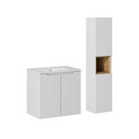 BADMÖBEL 60cm Riva 2er-Set Weiß - Weiß, Holzwerkstoff (60/57/40cm) - Petits-meubles