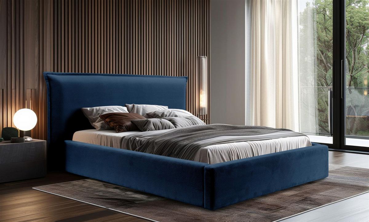 POLSTERBETT Amada Komplettset In Pop - Blau, Holzwerkstoff/Textil (140/200cm) - Fun Möbel