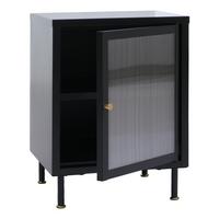 NACHTTISCH rechteckig Schwarz - Schwarz, Metall (41/55/41cm) - MCW