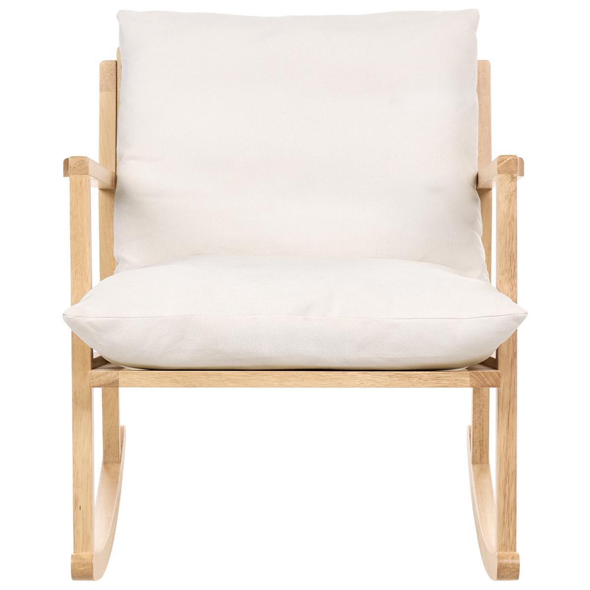 SCHAUKELSESSEL Holz Hellbraun/Hellbeige Kjevik - Beige/Braun, Textil (65/75/75cm) - Beliani