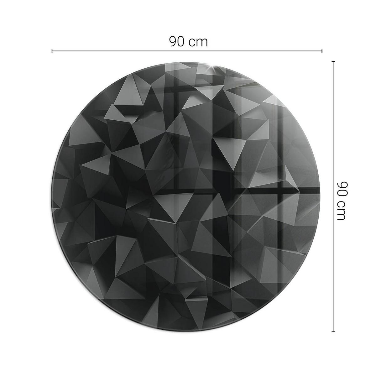 GLASPLATTE für Kamin Ø 90 cm - Schwarz, Glas (90/90/0.4cm) - TULUP