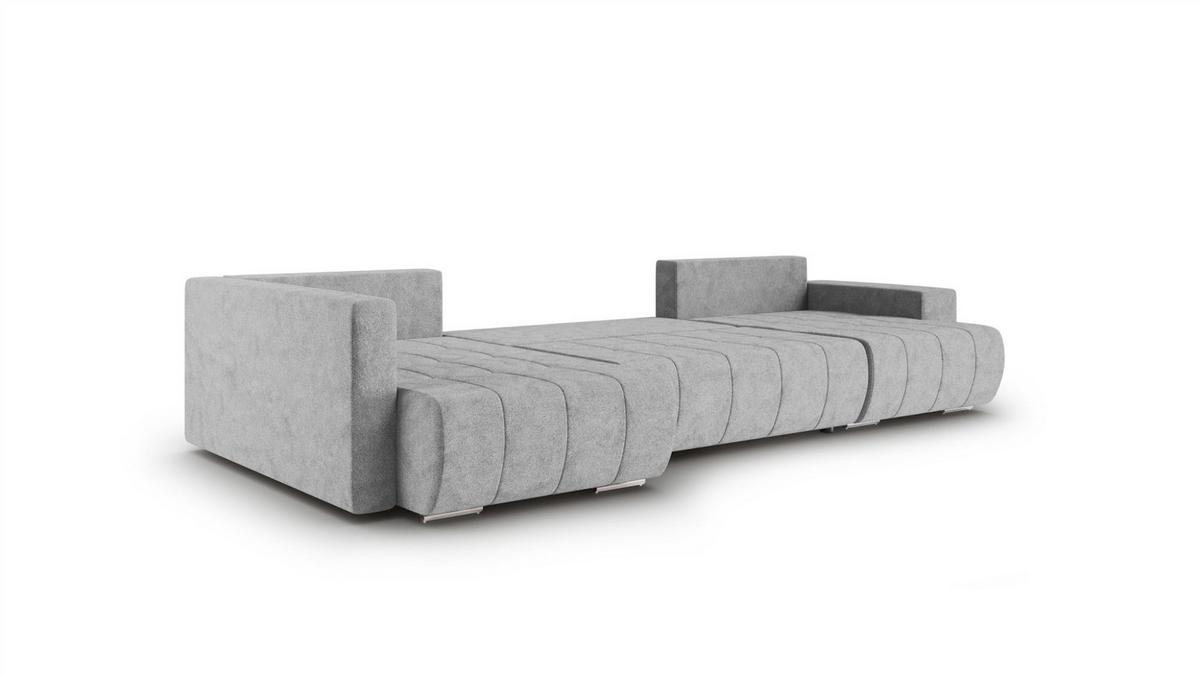 WOHNLANDSCHAFT Armanda - Grau, Holzwerkstoff/Textil (392/83/185cm) - Fun Möbel