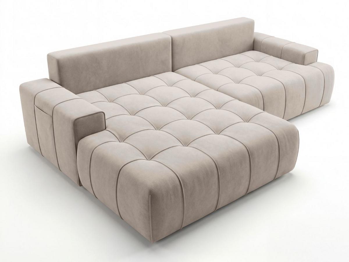 ECKSOFA Tulio Beige Links - Beige, Holz/Textil (270/165cm) - Graingold