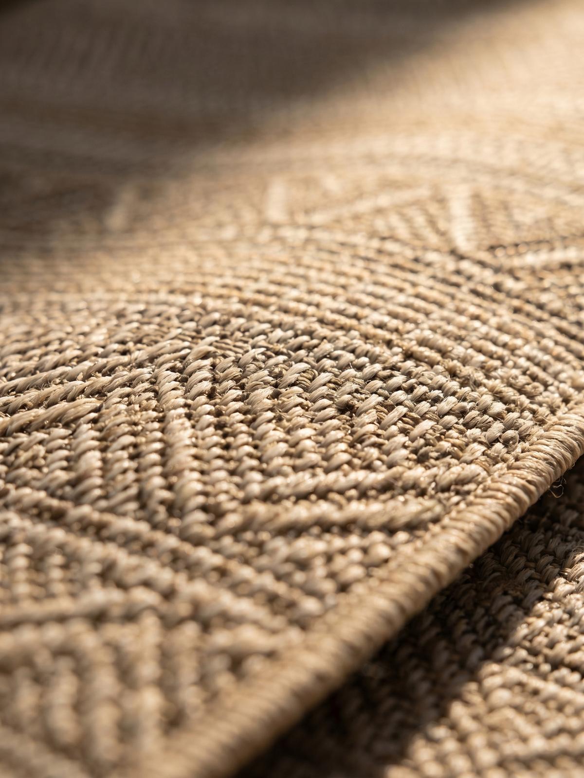 TEPPICH Outdoor VENTOUX in Beige, im Ethno-Stil, Ø 80 cm - Beige, Textil (80/80cm) - KADIMA DESIGN