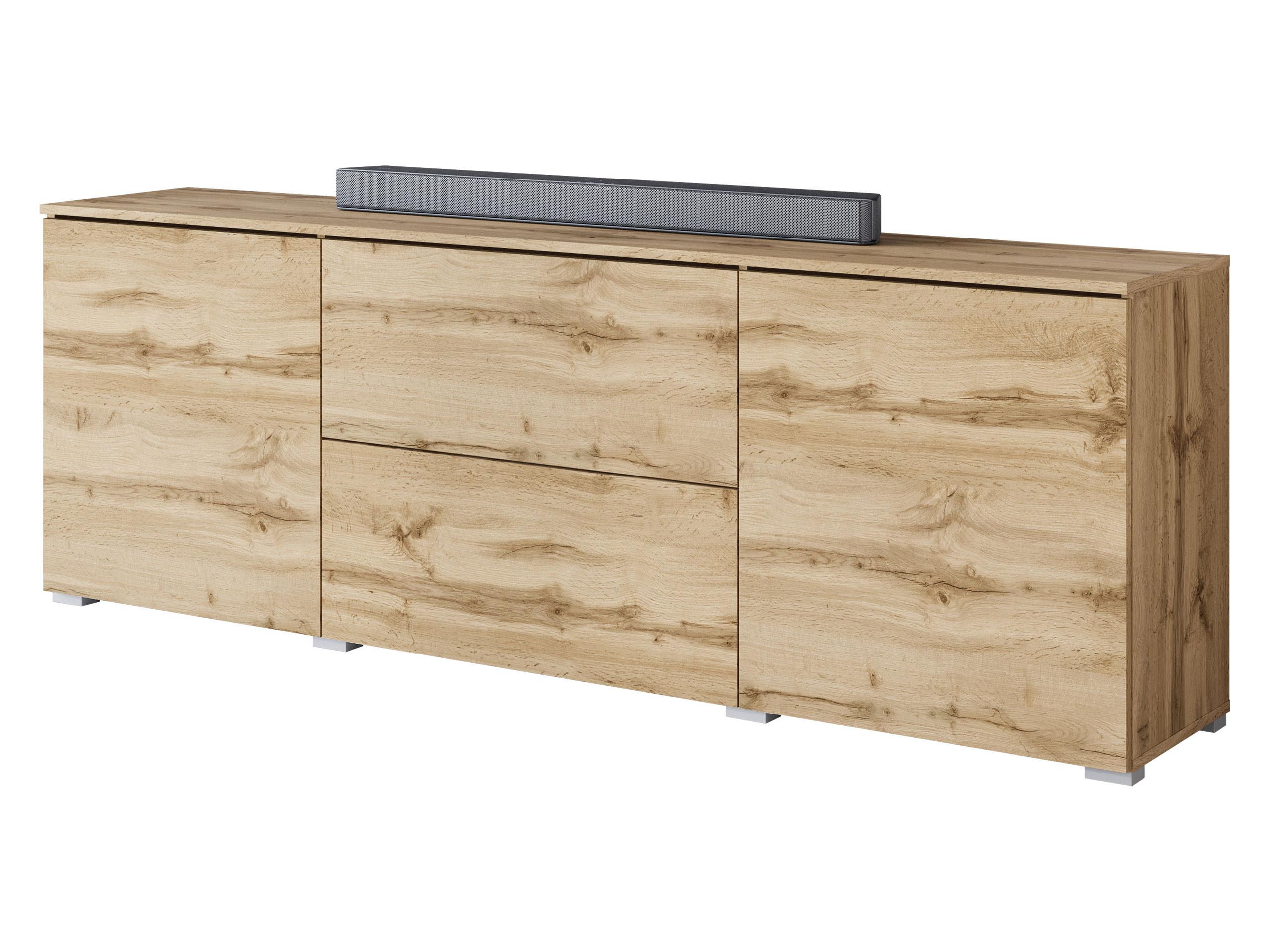 TV-LOWBOARD Vera 180 - Eiche Wotan/Silberfarben, Holzwerkstoff/Kunststoff (180/62/35cm) - MIRJAN24