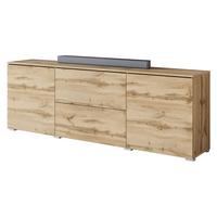 TV-LOWBOARD Vera 180 - Eiche Wotan/Silberfarben, Holzwerkstoff/Kunststoff (180/62/35cm) - MIRJAN24