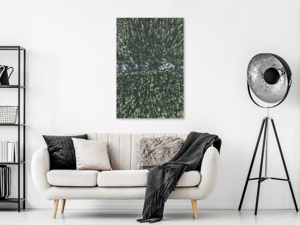 KUNSTDRUCK Grün 40/60 cm - Grau/Grün, Textil (40/60cm) - KUNSTLOFT