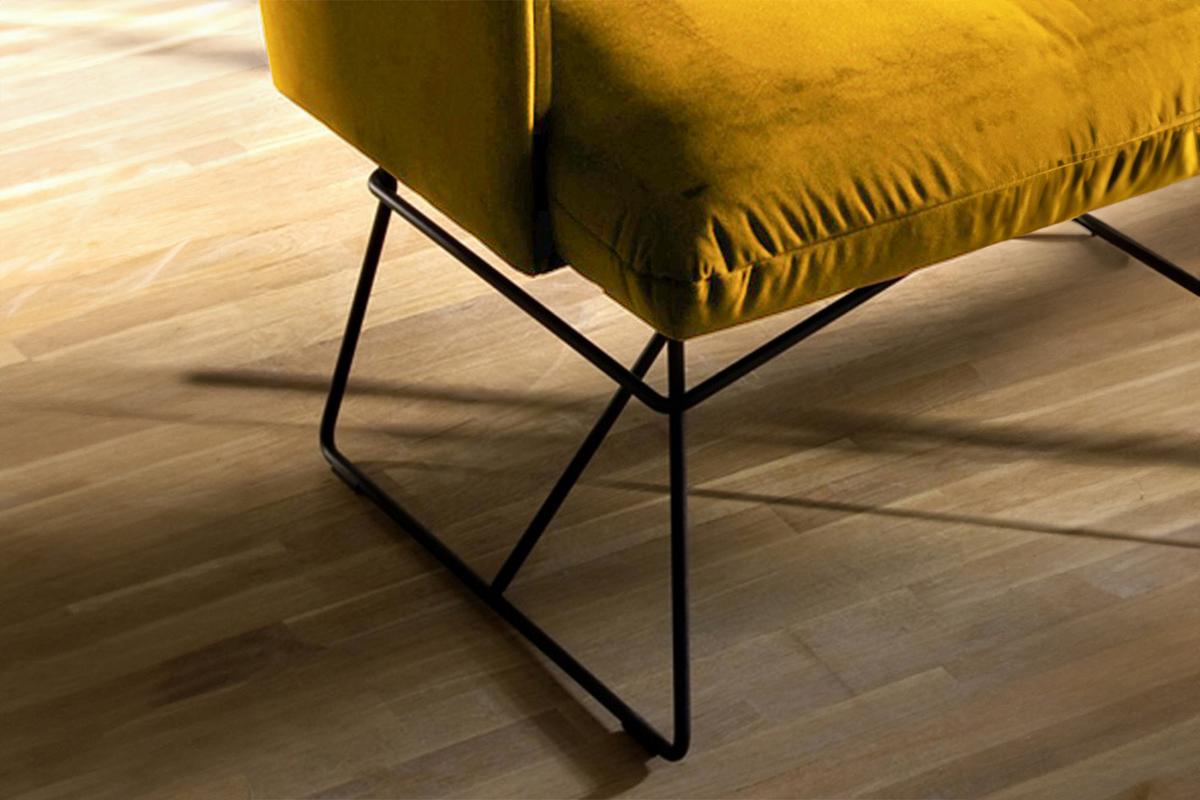 ESSZIMMERBANK CHARME Gelb Velvet - Currygelb/Gelb, Textil (186/85/68cm) - KAWOLA