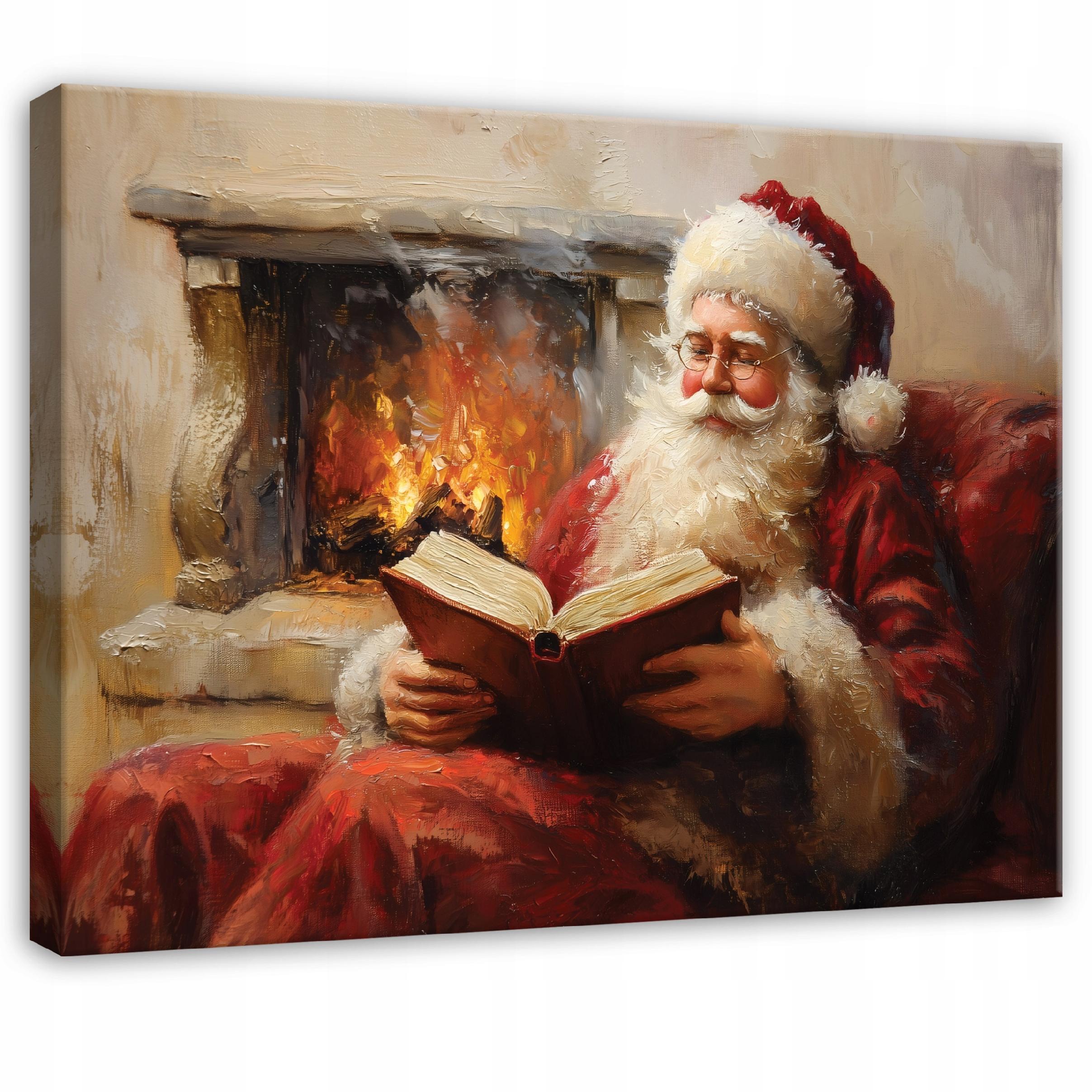 LEINWANDBILD Weihnachtsmann Festlich Braun 60x40 cm - Multicolor, Holzwerkstoff (60/40cm) - Wallarena