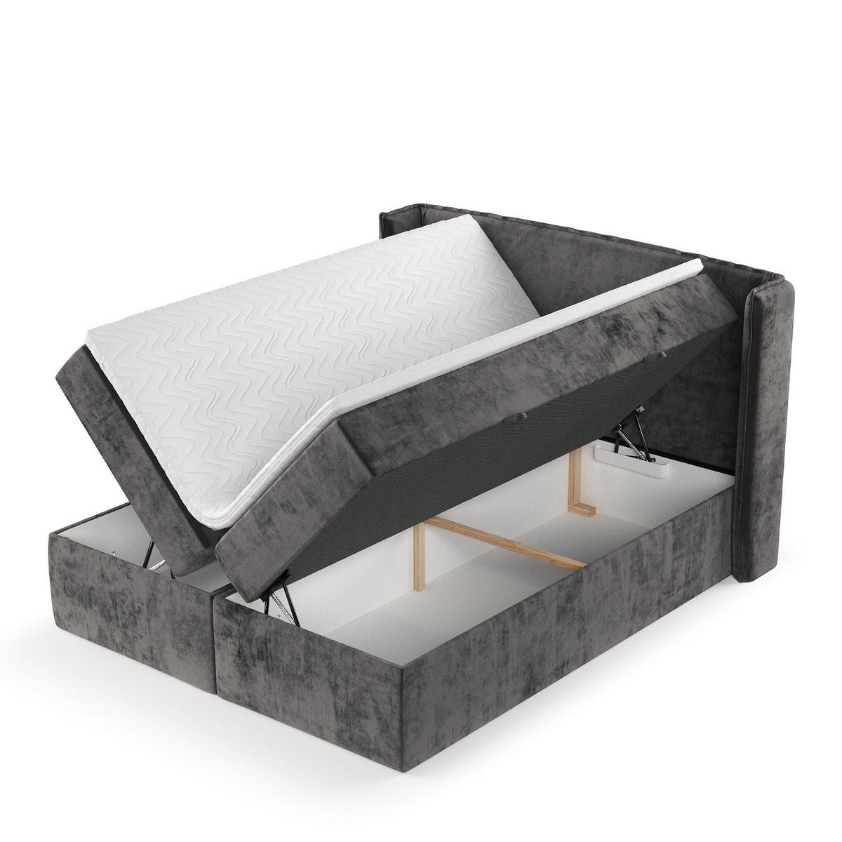 BOXBETT Viva 180/200 cm Anthrazit im Lotta Stoff - Anthrazit/Schwarz, Holz/Holzwerkstoff (180/200cm) - AltaBeds