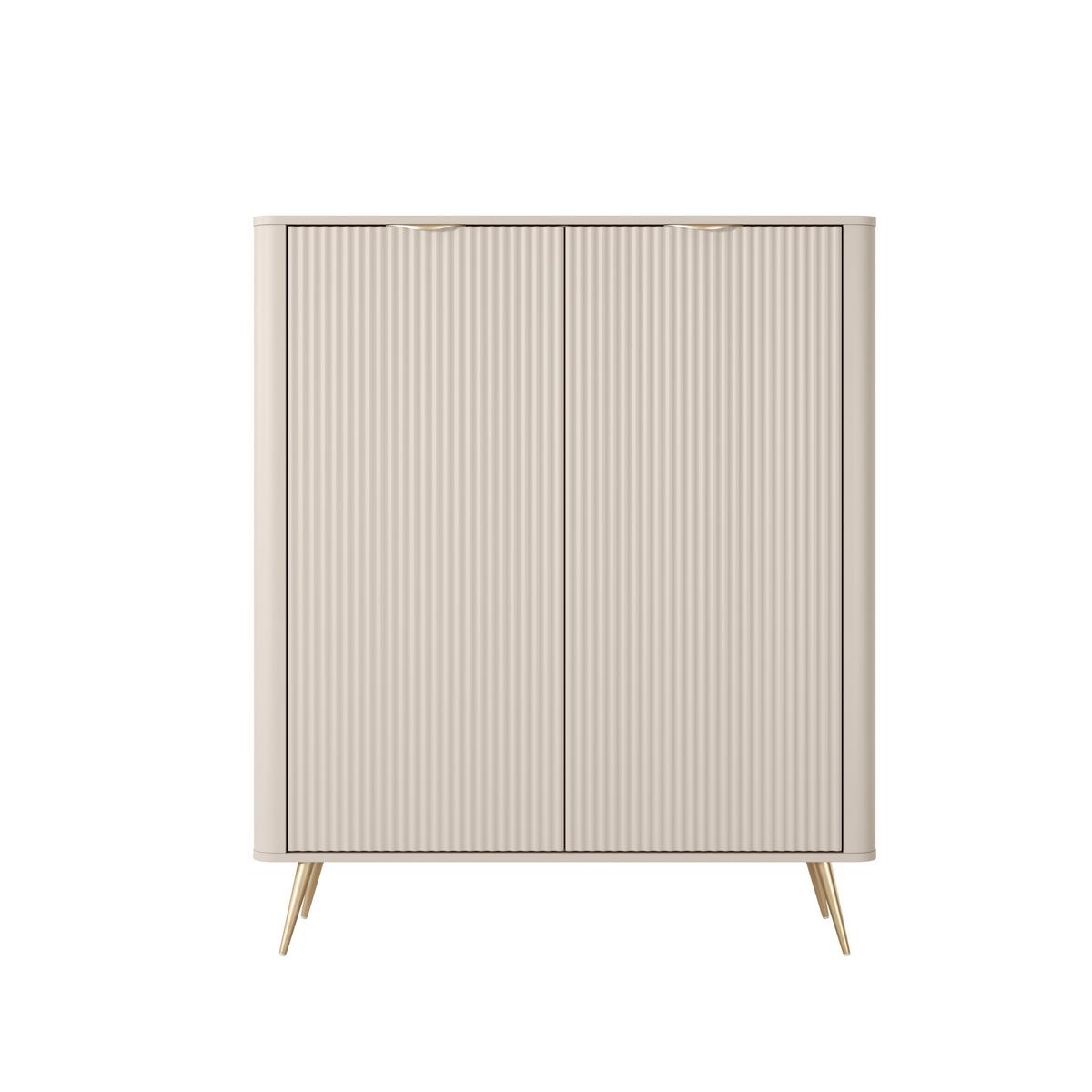 KOMMODE LANTANA 113,2/134,1/38cm mit Schubladen 2 Türen Beige - Beige, Holzwerkstoff (113.2/134.1/38cm) - MASSENO