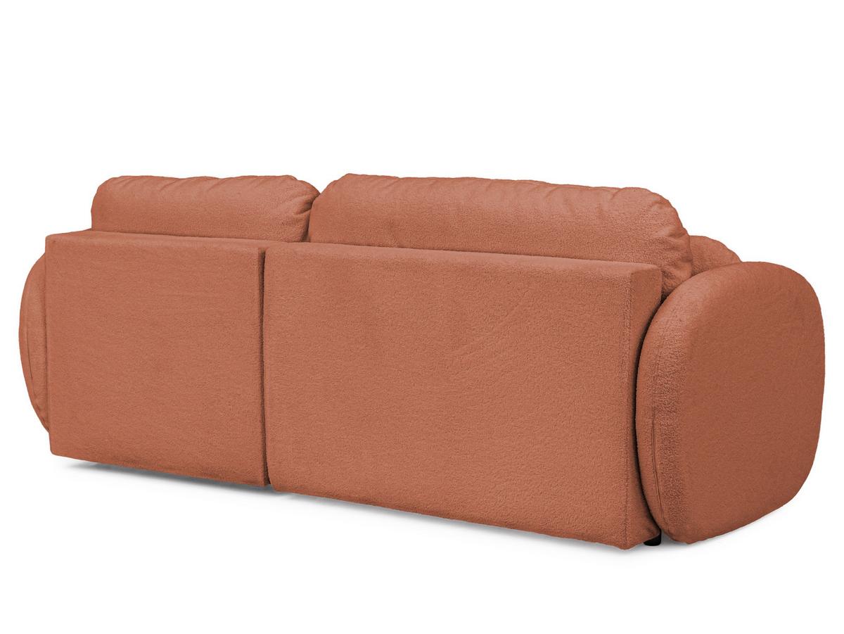 ECKSOFA Candy mit Schlaffunktion Terrakotta Bouclé-Stoff - Ottomane rechts - Rostfarben/Terracotta, Holz/Kunststoff (146/230cm) - S-Style Möbel