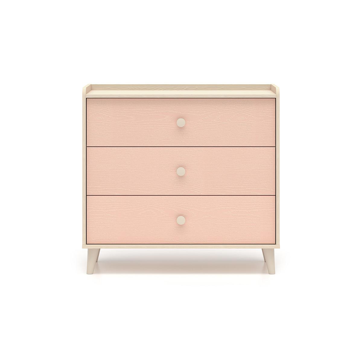 KINDERKOMMODE Alycia Beige - Korallenrosa - Holzeffekt - Pink, Holz (90/85/40cm) - Petits-meubles