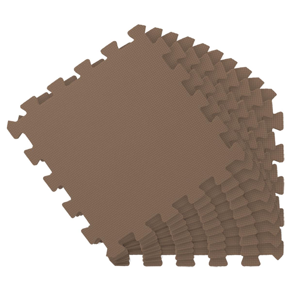 SPIELMATTE ab Null - 90/90/1 cm Puzzlematte Braun - Braun, Kunststoff (30/30cm) - Littletom
