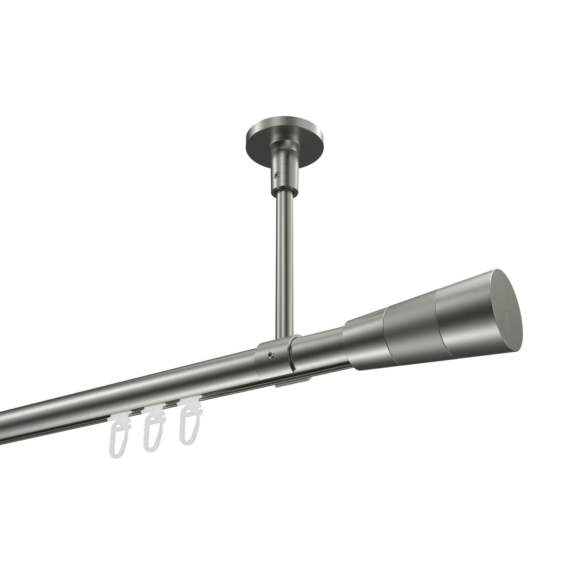GARDINENSTANGE INNENLAUF Sonette Tanara 240 cm (geteilt in 2 x 120 cm), 1-läufig, 20 mm Ø Edelstahl-Optik - Edelstahlfarben/Silberfarben, Metall (240cm) - INTERDECO