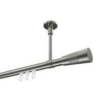 GARDINENSTANGE INNENLAUF Sonette Tanara 240 cm (geteilt in 2 x 120 cm), 1-läufig, 20 mm Ø Edelstahl-Optik - Edelstahlfarben/Silberfarben, Metall (240cm) - INTERDECO
