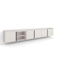 LOWBOARD, Beige, 309/35/50cm, Hängend - Beige, Holzwerkstoff (309/50/35cm) - Skraut Home