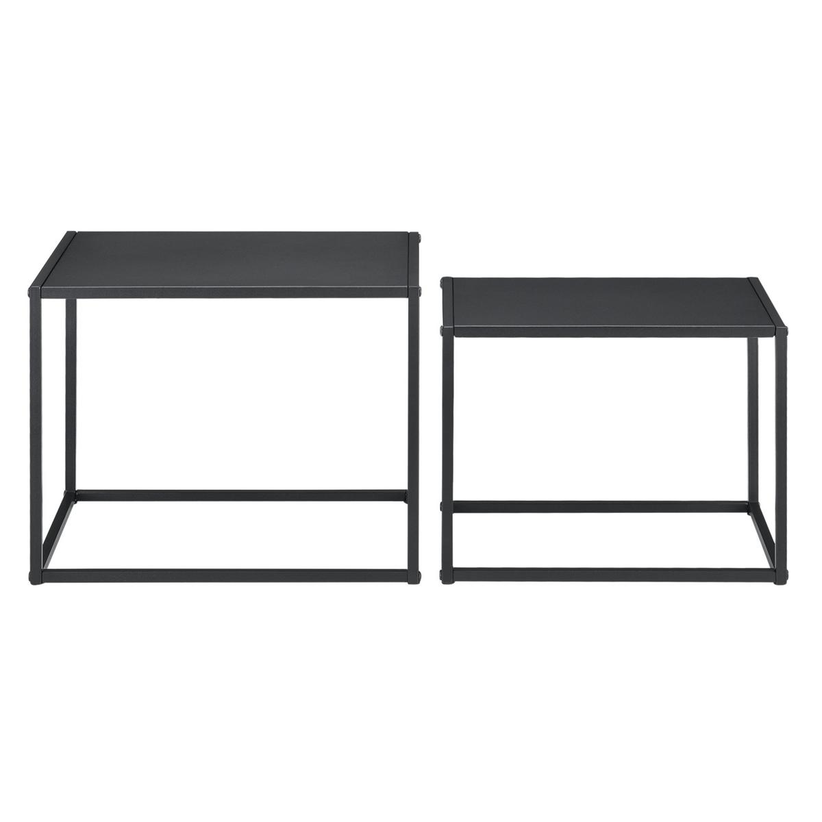 BEISTELLTISCH Archsum 2er Set - Schwarz, Metall (35/45/35cm) - [en.casa]